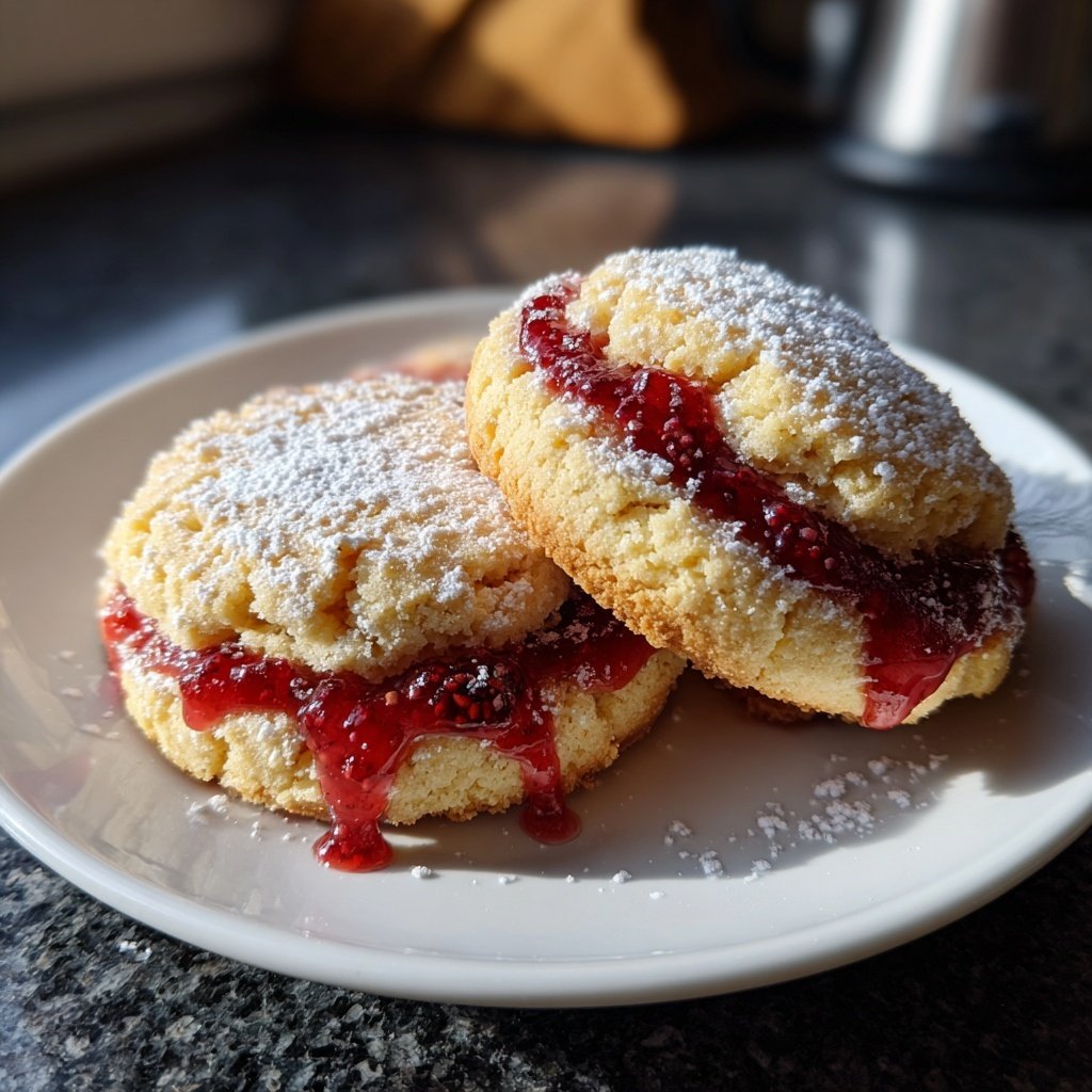 Engelsaugen-Plätzchen mit roter Johannisbeerfüllung​