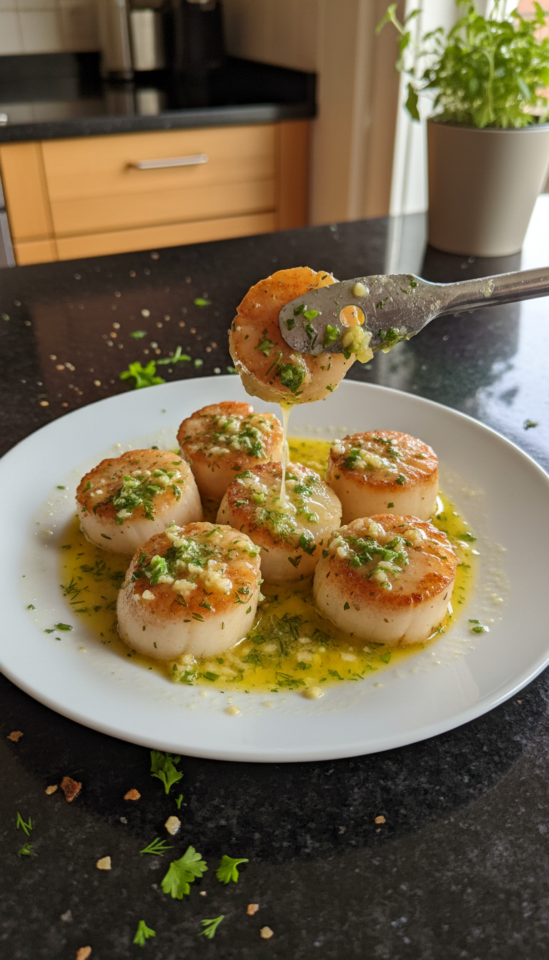 Knoblauch Kräuter Butter Jakobsmuscheln​