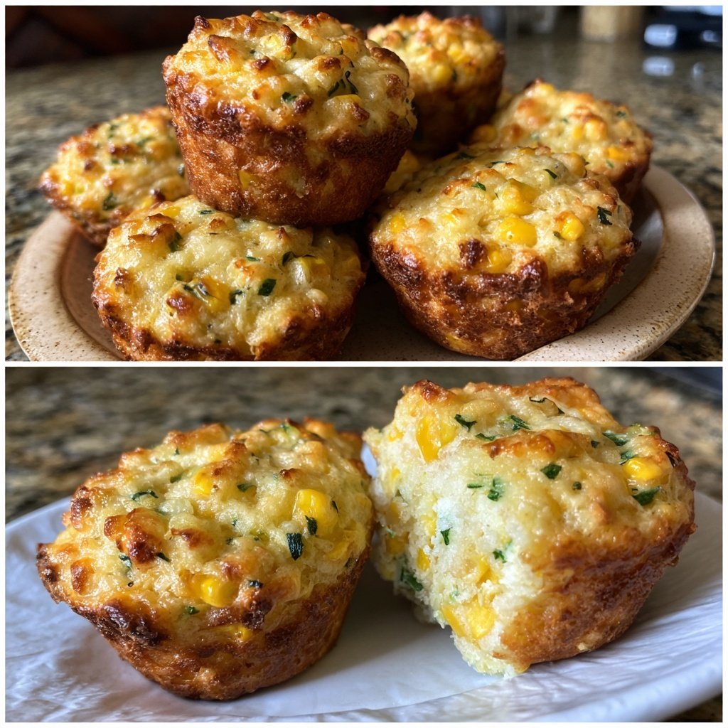 Käse Zucchini Maisbrot Muffins