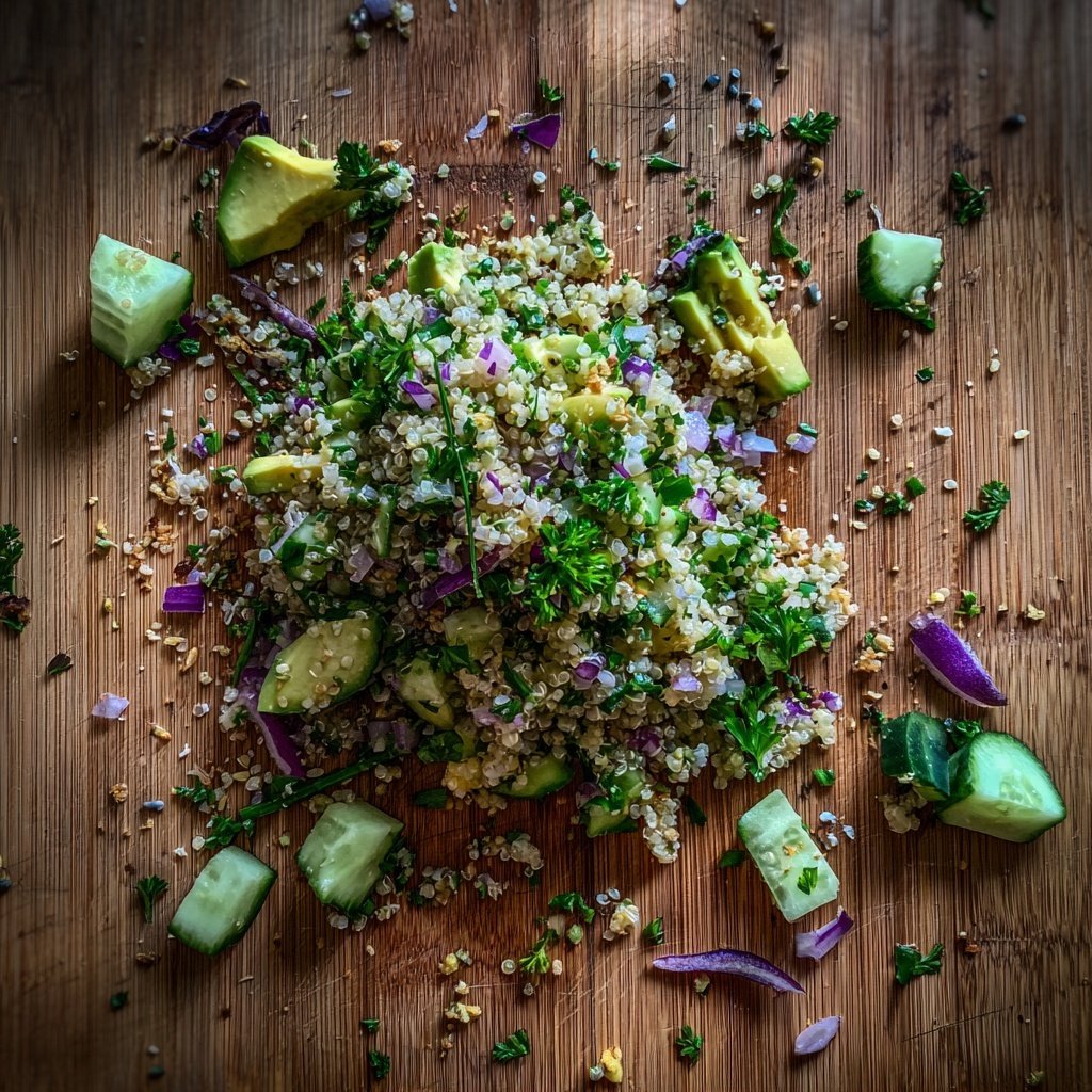 Frühling Quinoa Salat mit Avocado
