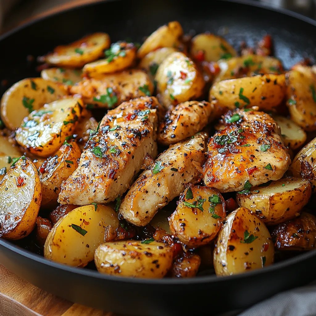 Hähnchen und Kartoffeln in Knoblauchbutter aus der Pfanne: Ein Unglaublich Essenzielles Rezept für 4 Personen