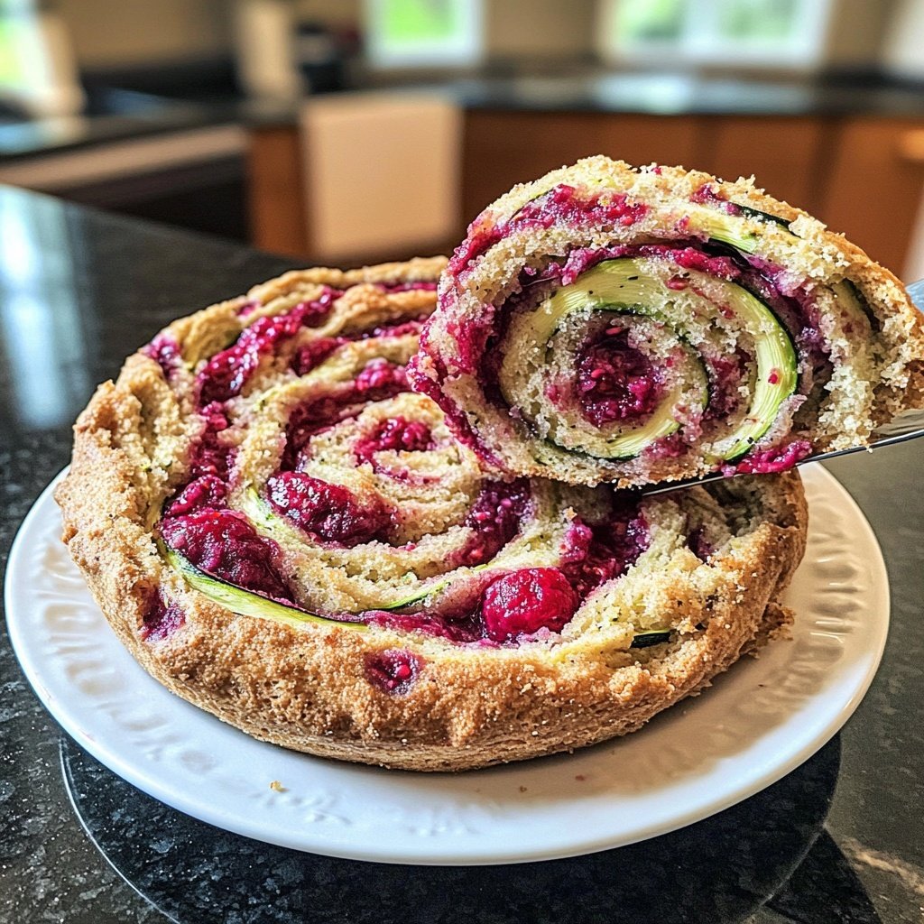 Zucchini Himbeer Wirbel Brot