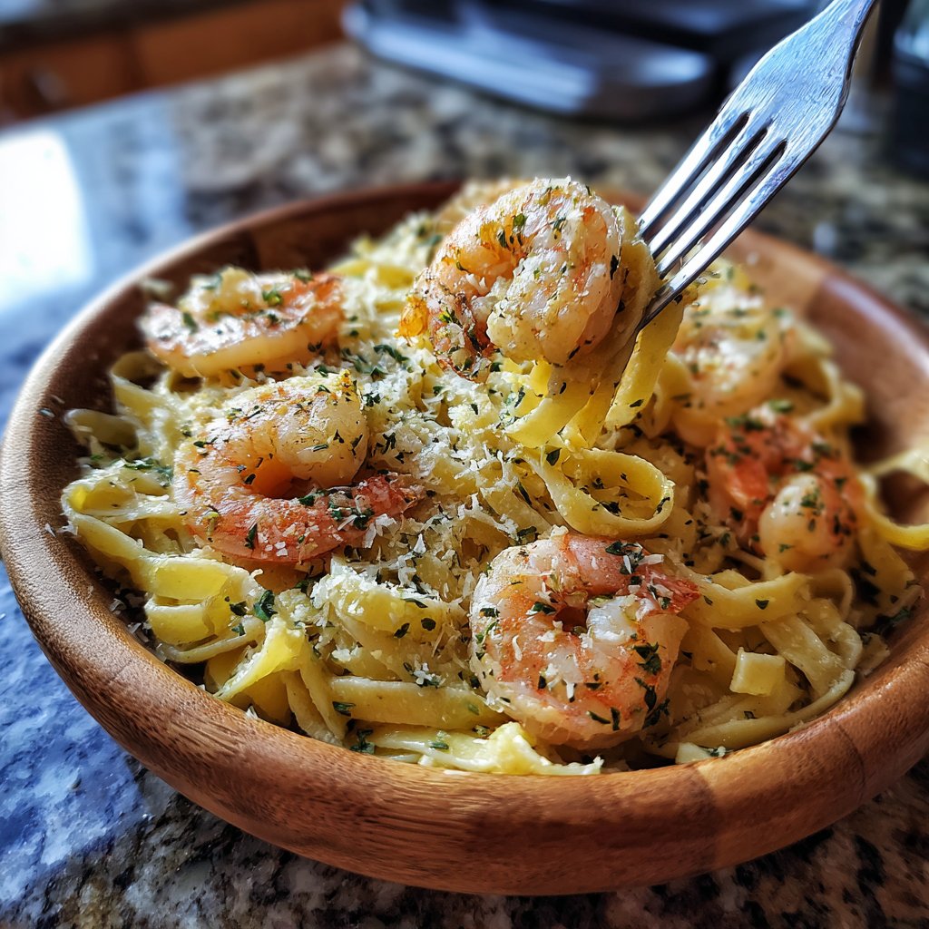 Lemon Thyme Shrimp Tagliatelle