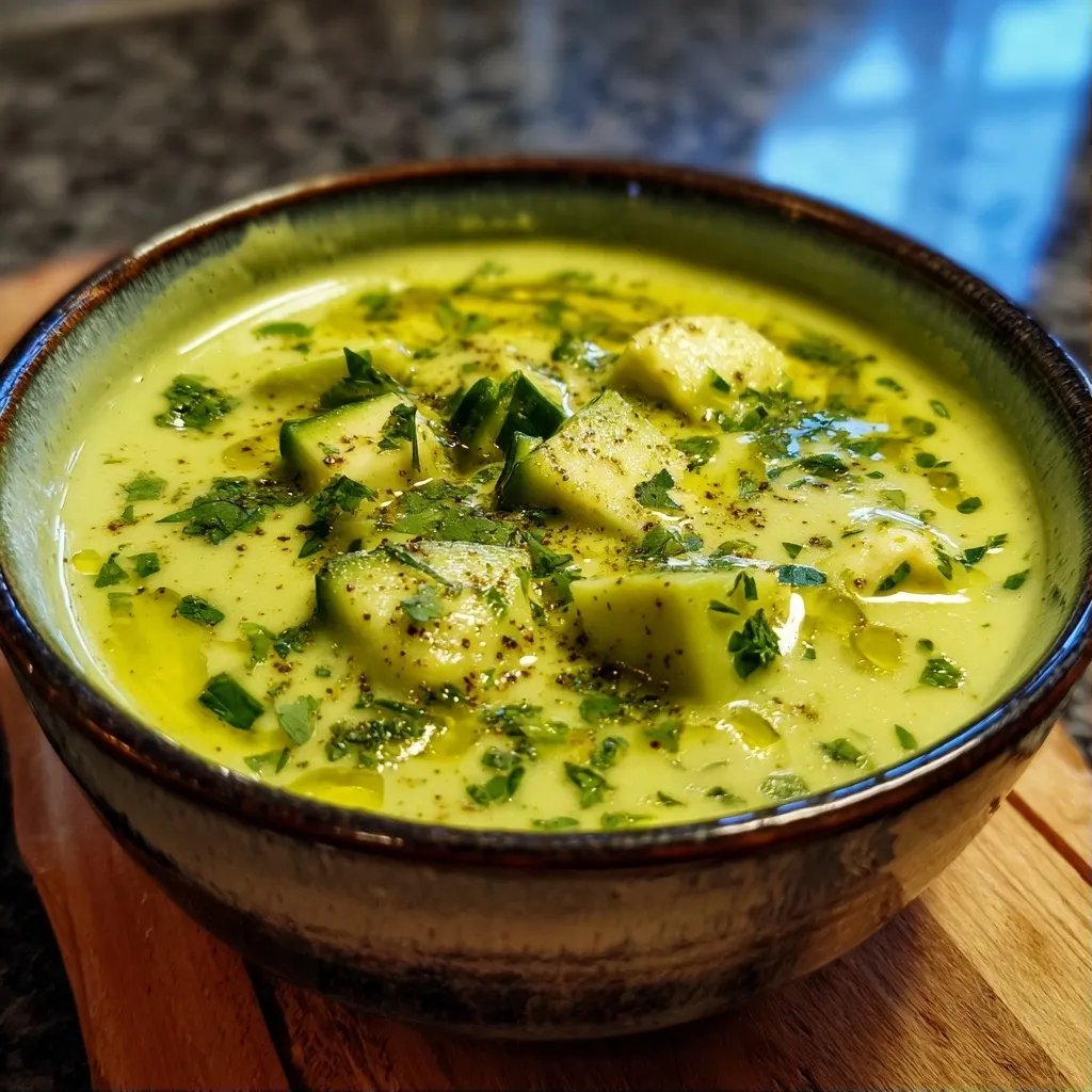 Kalte Gurken-Avocado-Suppe