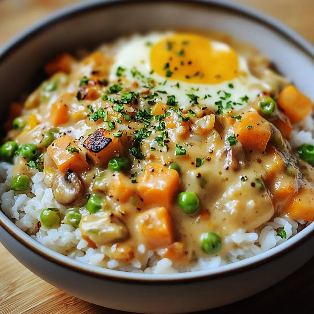 Reis mit Gemüse-Frischkäse-Sauce