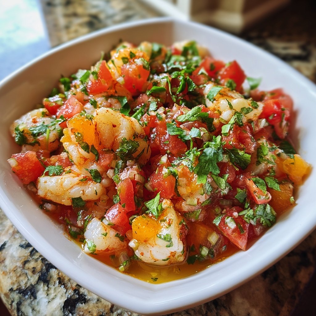 Garnelen Ceviche Limettensaft