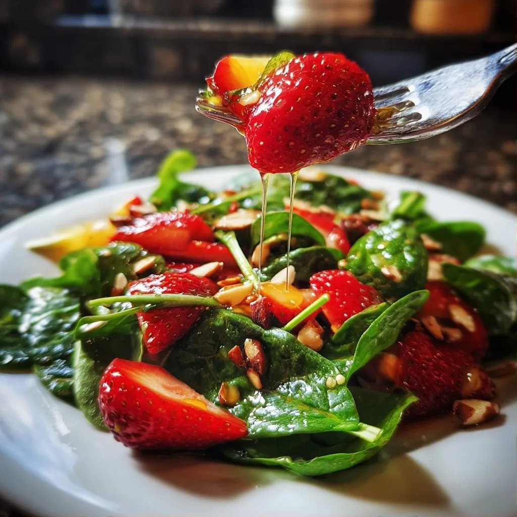 Salat mit Spinat Erdbeere