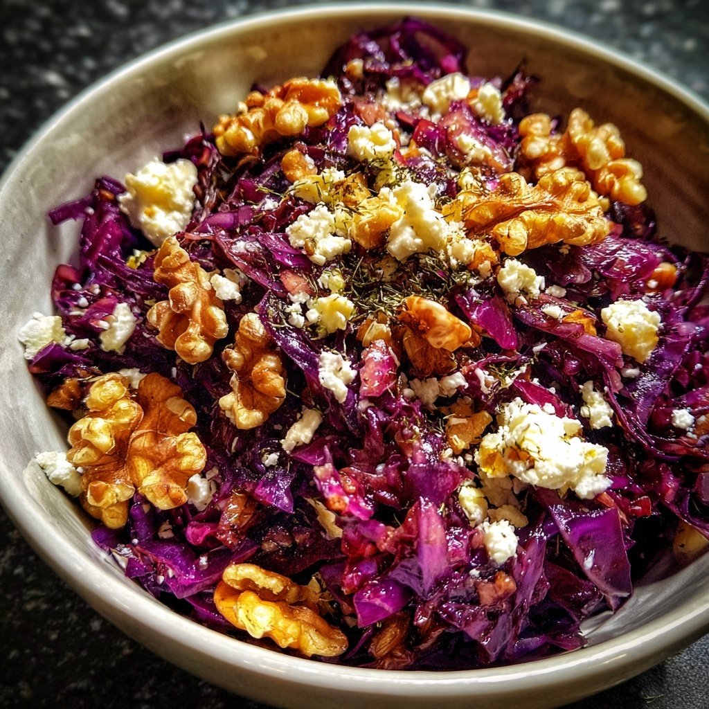 Rotkohl Salat mit Feta und Walnüssen - Klara & Ida