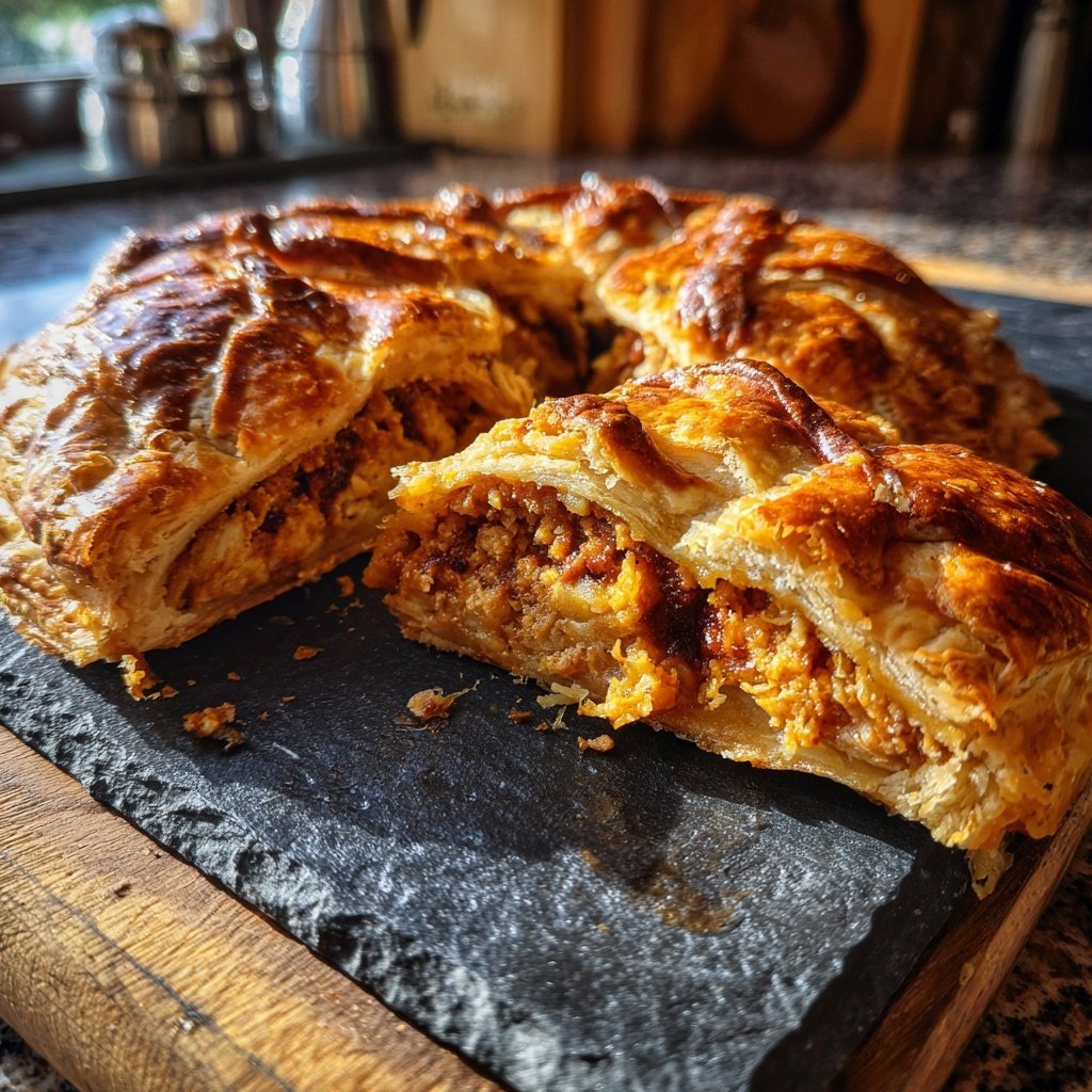 Schweinchen in Decke gewebter Teig