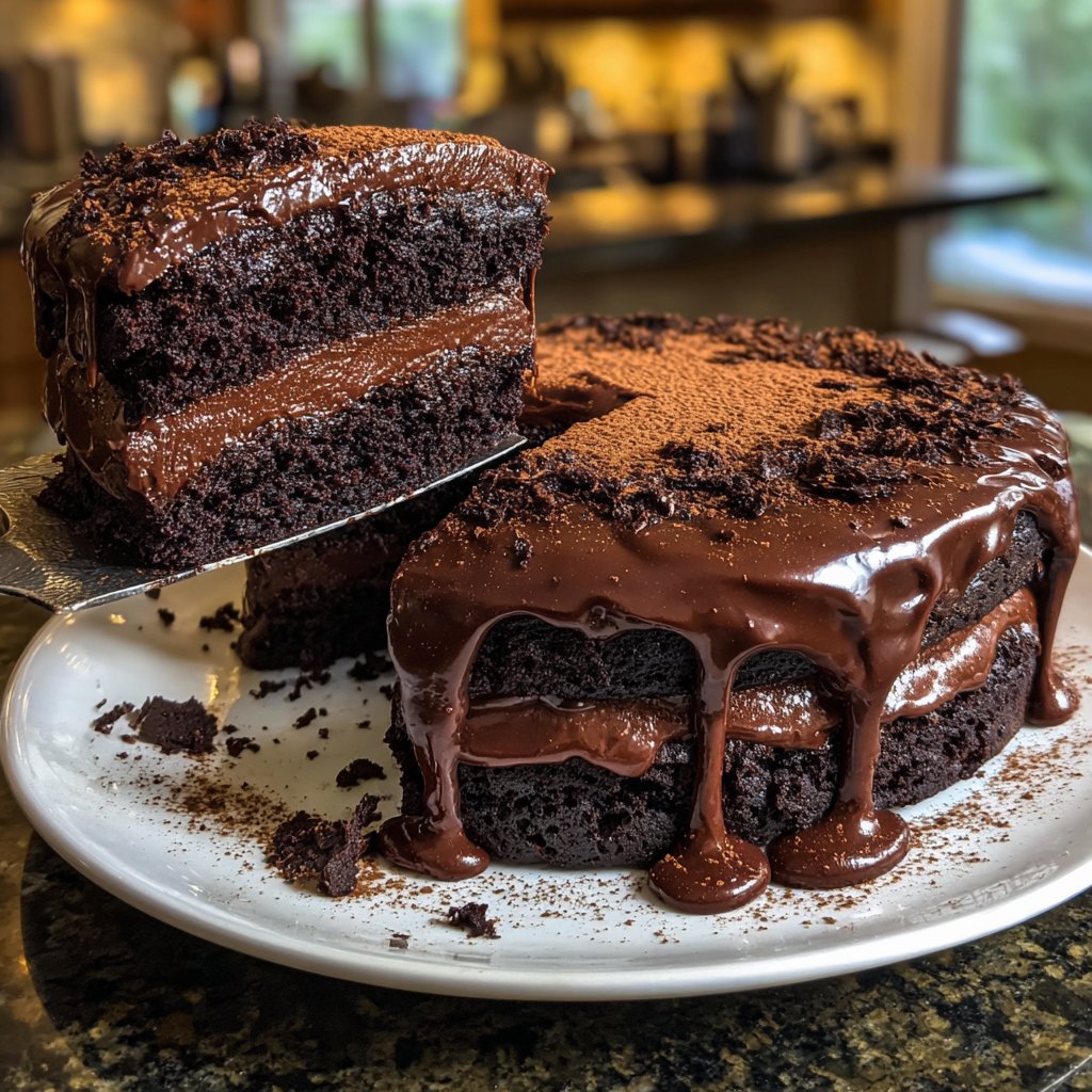 Reicher Schokoladen Kuchen Ganache