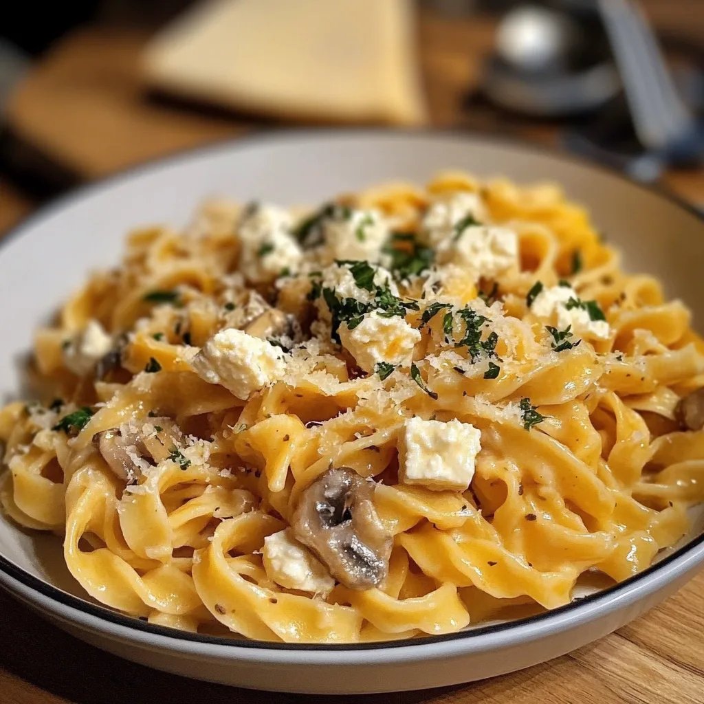 Schnelle Feta-Kürbis-Pasta