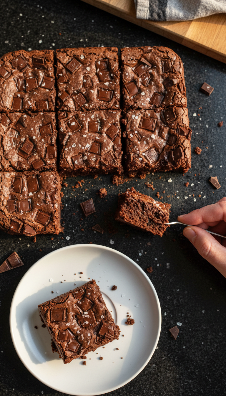 Schoko Stückchen Sauerteig Brownies​