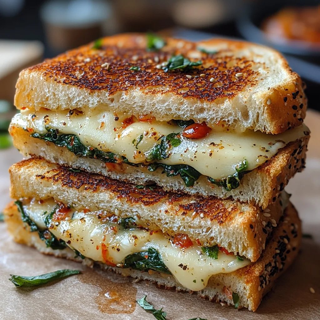 Feta-Grilled-Cheese-Sandwich mit Spinat: Ein Unglaubliches Ultimatives Rezept für 4 Personen