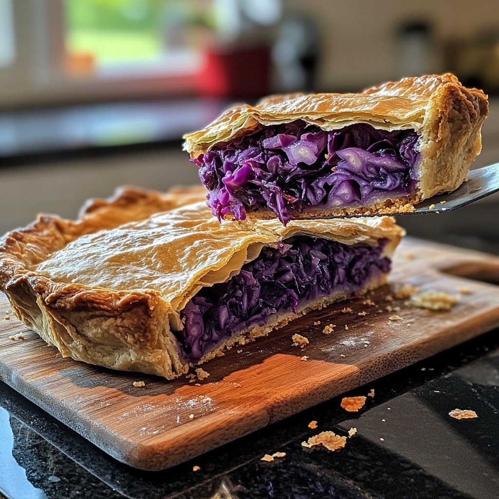 Vegetarischer Rotkohlstrudel