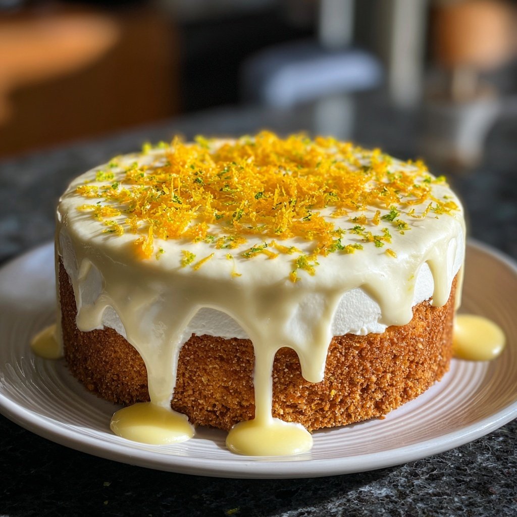 Japanischer Yuzu Torte mit Creme