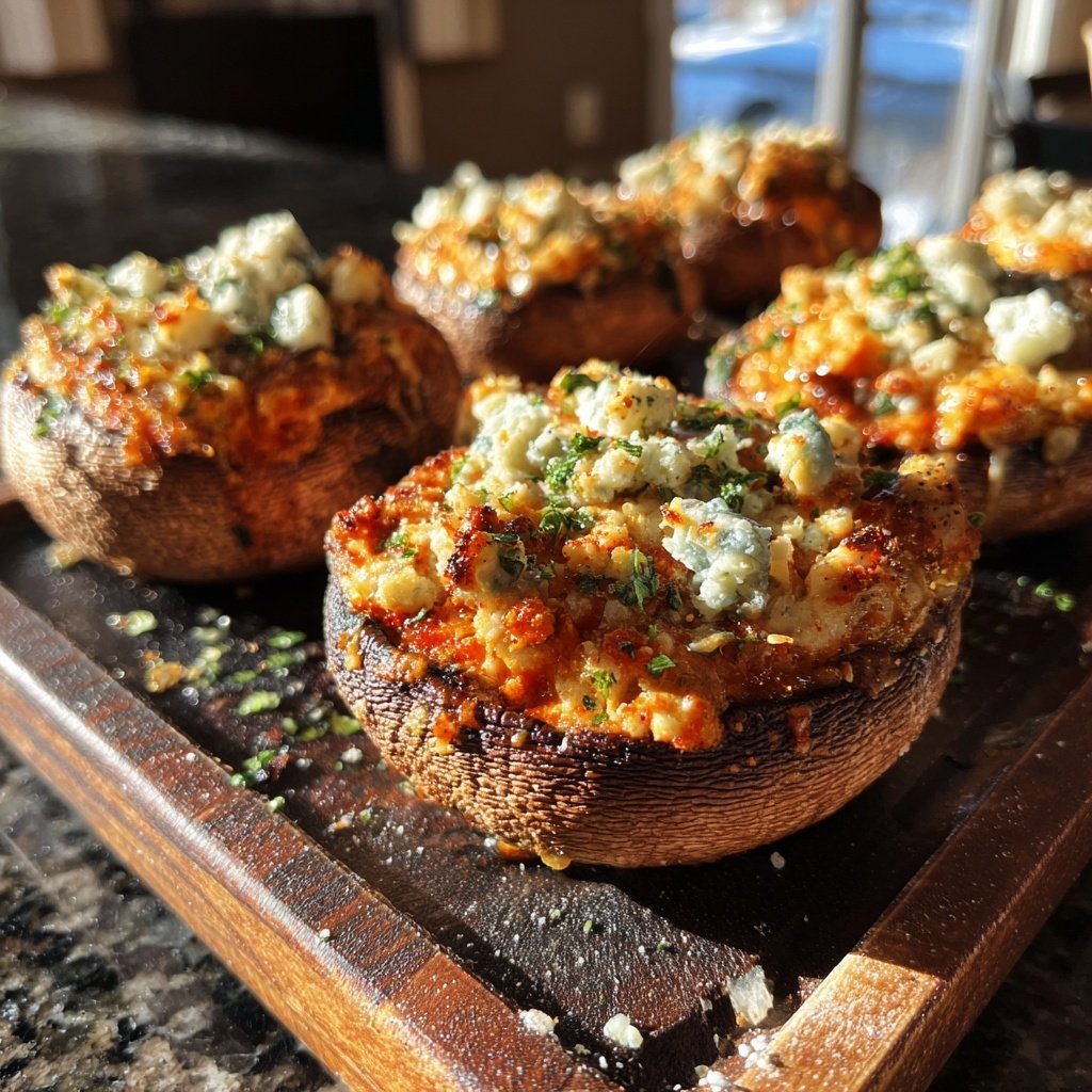 Buffalo gefüllte Pilze