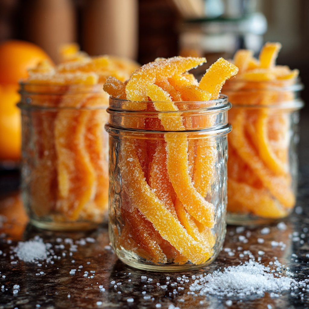 Konfierte Orangenschalen Geschenkgläser