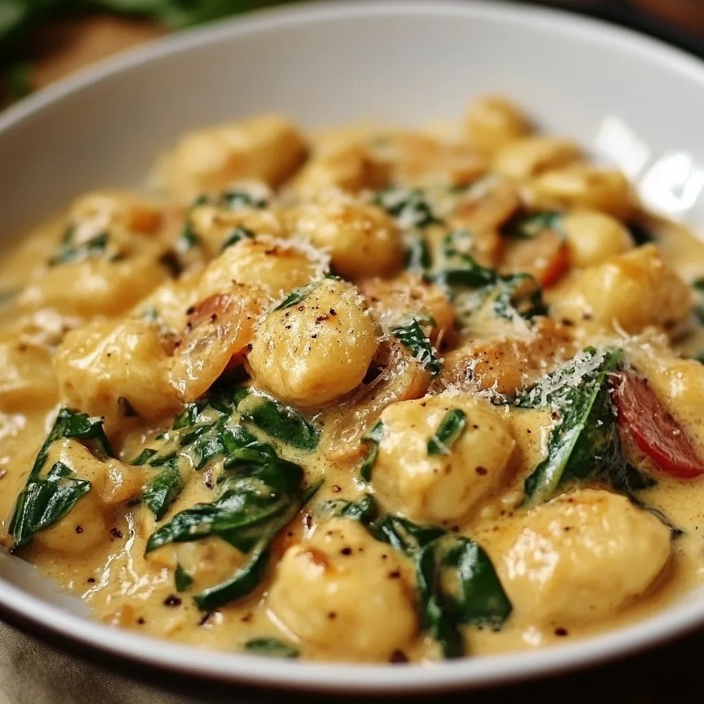 Gnocchi mit Pilzen und Spinat