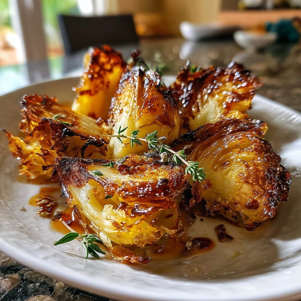 Rosenkohl aus dem Backofen mit Balsamico und Honigglasur​​