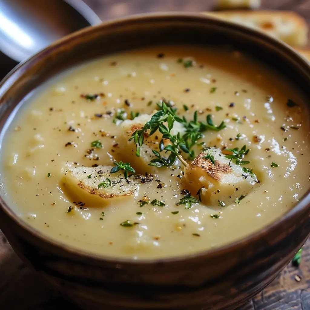 Cheddar-Knoblauch-Kartoffelsuppe
