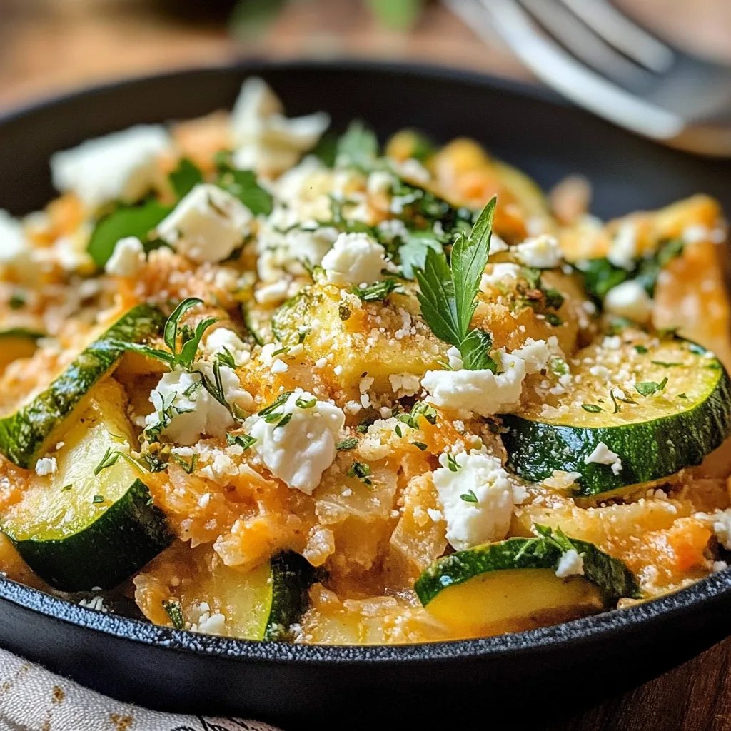 Zucchini-Reis-Pfanne mit Feta