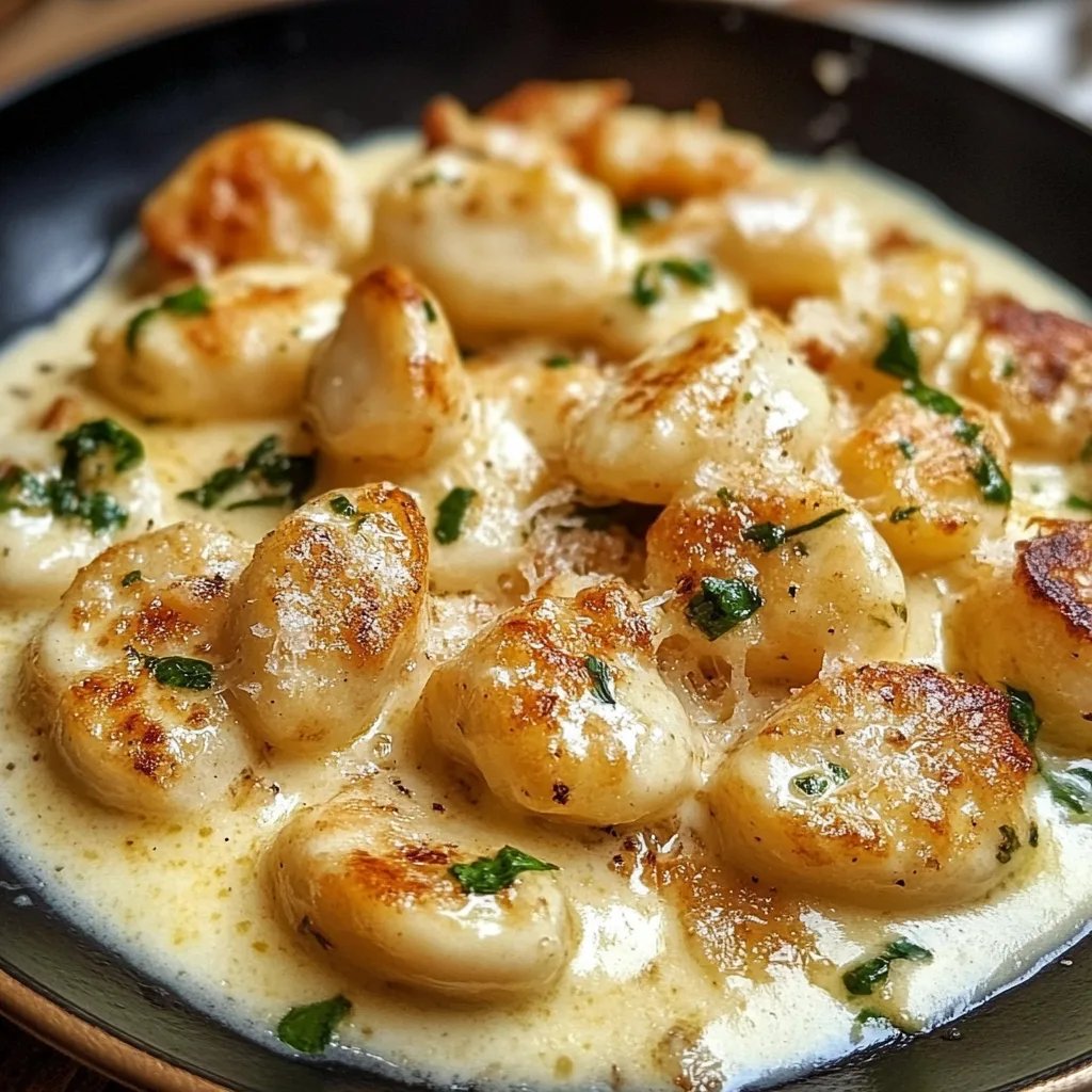 Cremige Knoblauch-Hähnchen-Gnocchi aus einer Pfanne