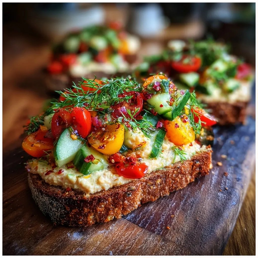 Hummus Gemüse Toast