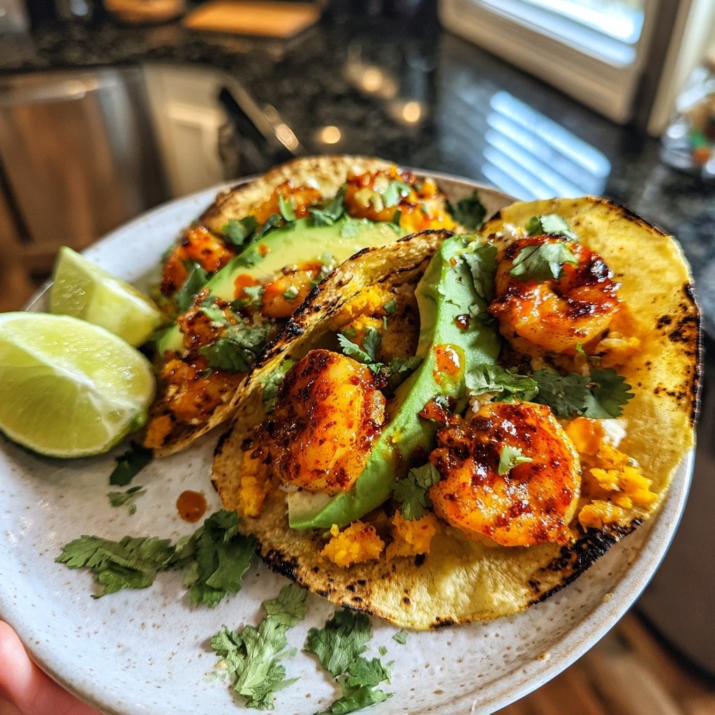 Scharfe Garnelen Avocado Tacos