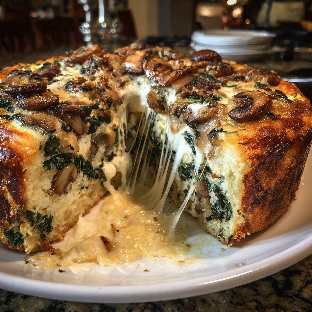 Spinat Pilz Frühstück Auflauf