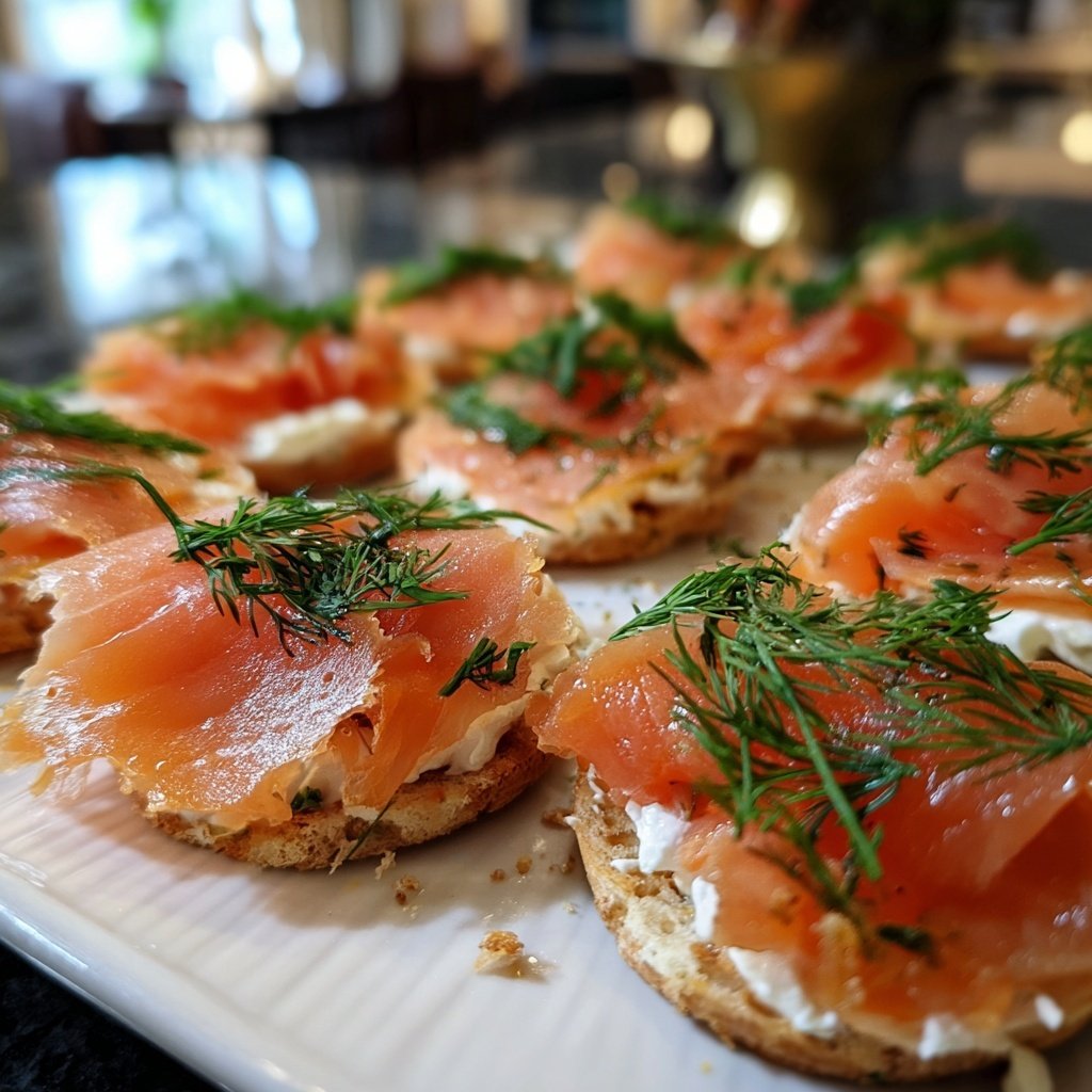 Geräucherter Lachs Häppchen mit Dill
