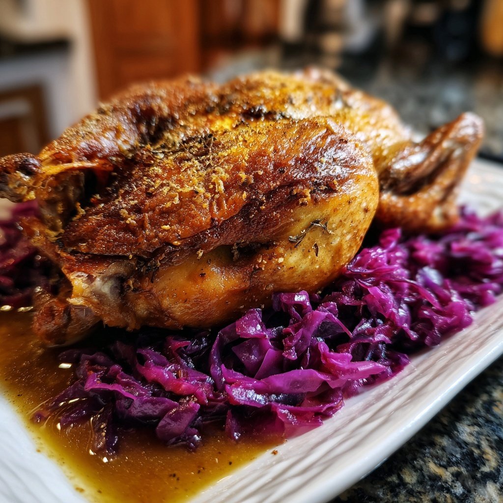Festliche Weihnachtsgans mit Rotkohl und Klößen​